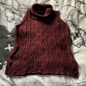 Sleeveless cowl neck sweater